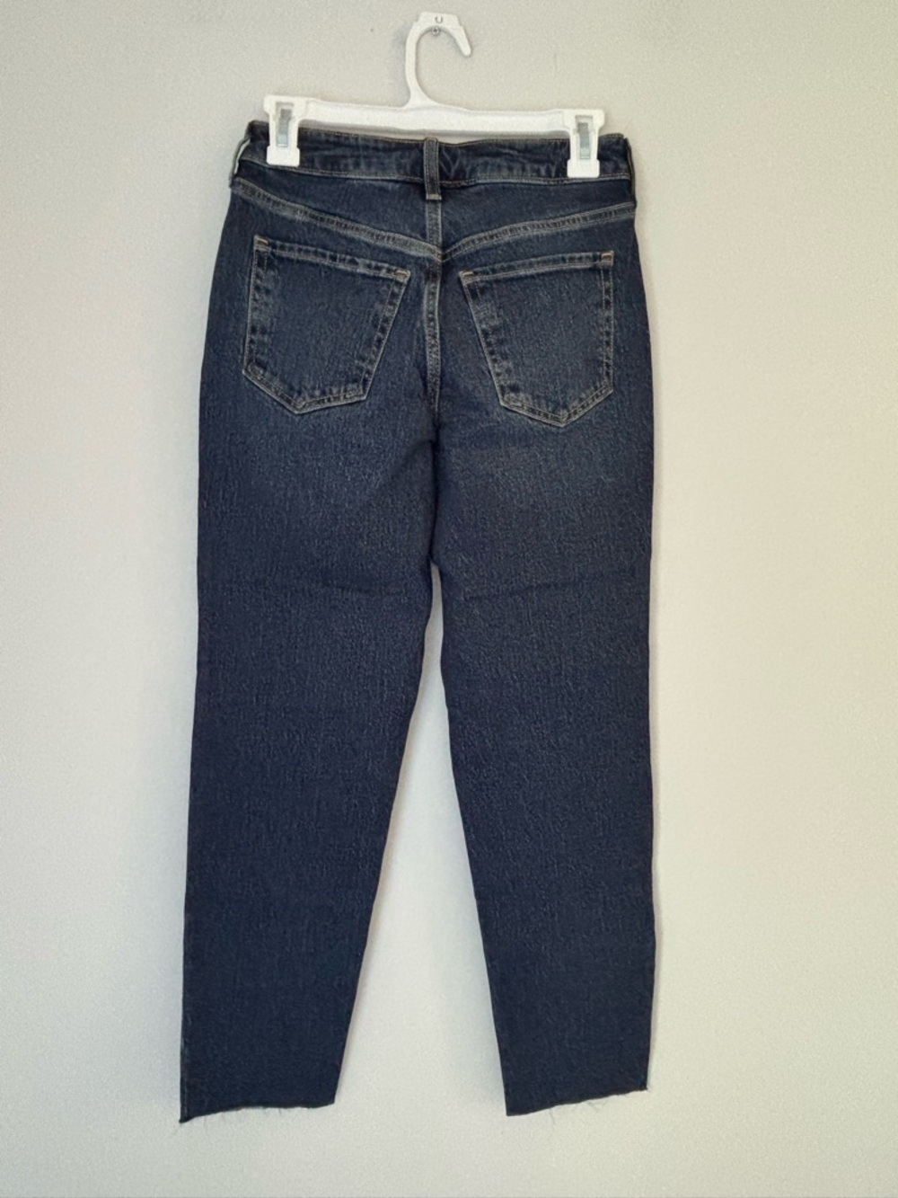 Old Navy Dark Wash Raw Hem OG Ankle Straight Jean Size 0 NWT - Picture 14 of 14
